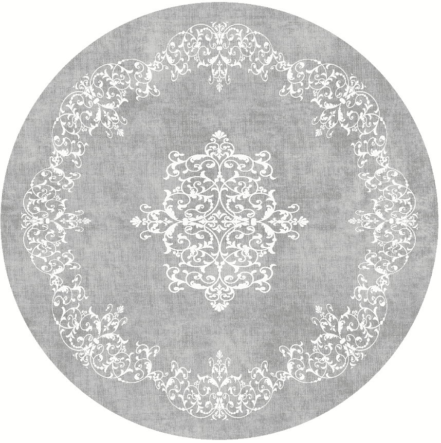 Rundt teppe - Santi (grå/hvit) (Størrelse: Ø 240 cm)