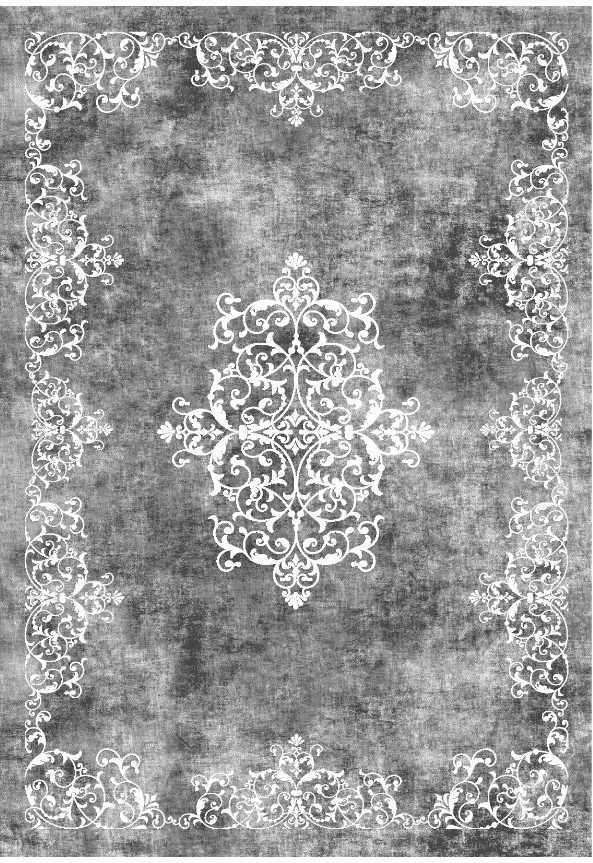 Wilton-teppe - Santi (mørkgrå/hvit) (Størrelse: 240 x 340 cm)
