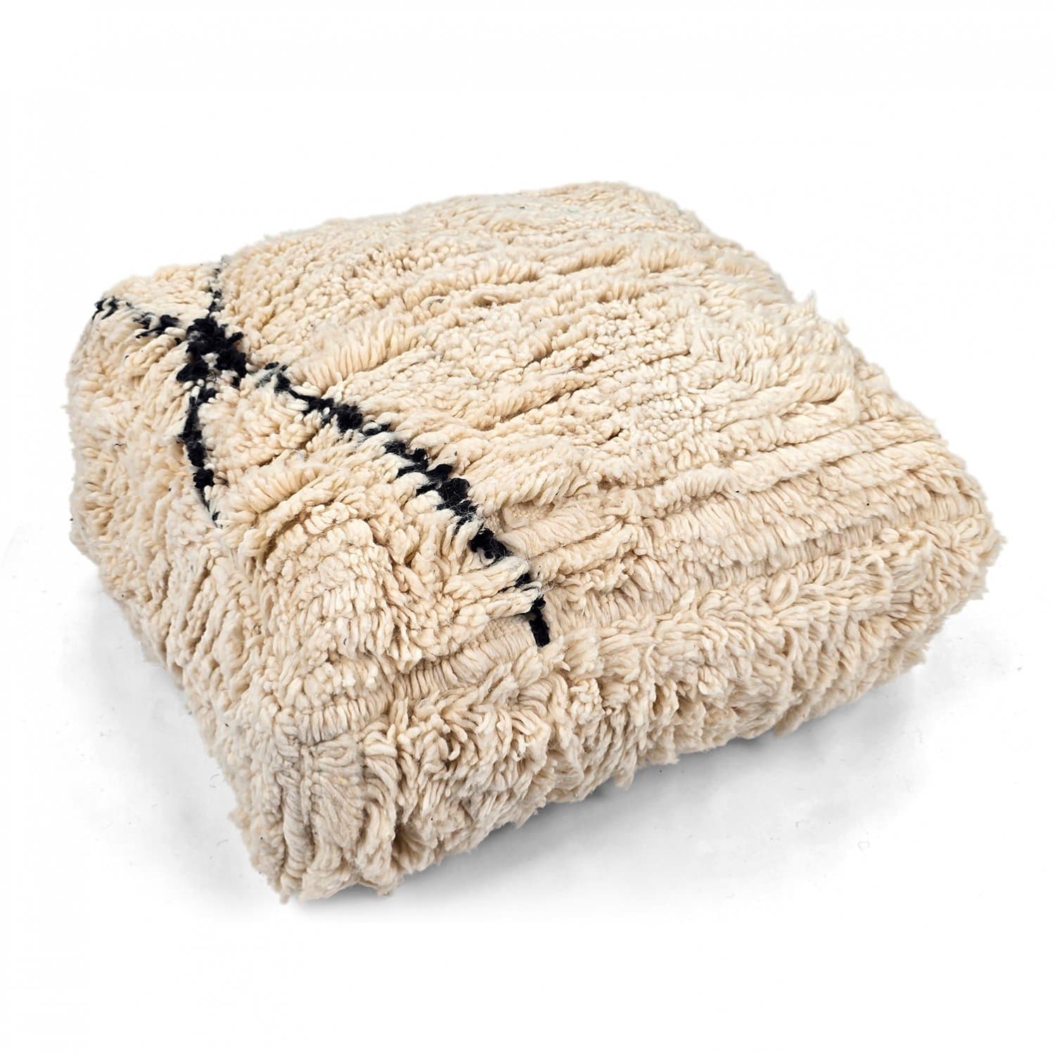 Sittepuff - Marokkansk Beni Ourain 029 (Størrelse: 60 x 60 cm)