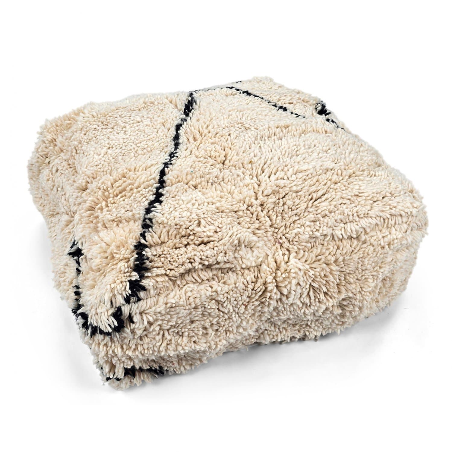 Sittepuff - Marokkansk Beni Ourain 036 (Størrelse: 60 x 60 cm)