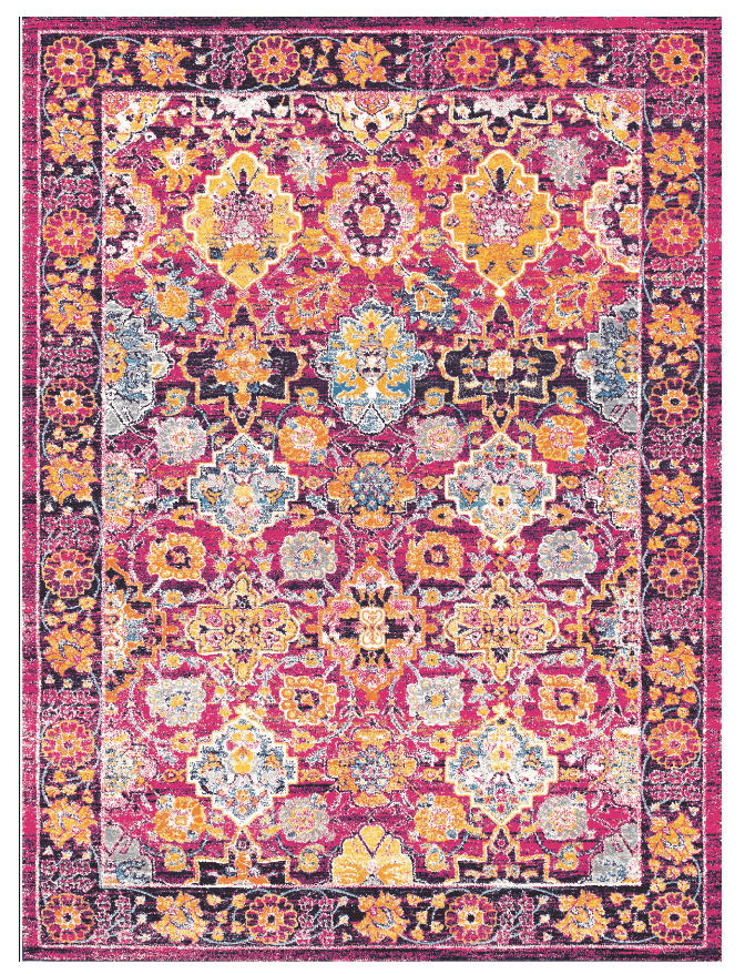 Wilton-teppe - Fernana (rosa/multi) (Størrelse: 240 x 340 cm)