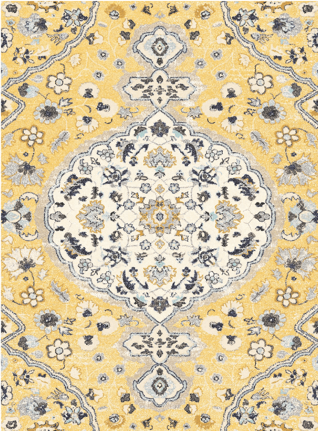 Wilton-teppe - Mojácar (gul) (Størrelse: 180 x 270 cm)