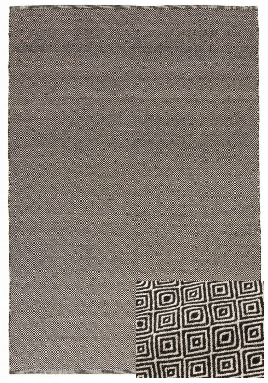 Ullteppe - Varella (sort/hvit) (Størrelse: 200 x 300 cm)