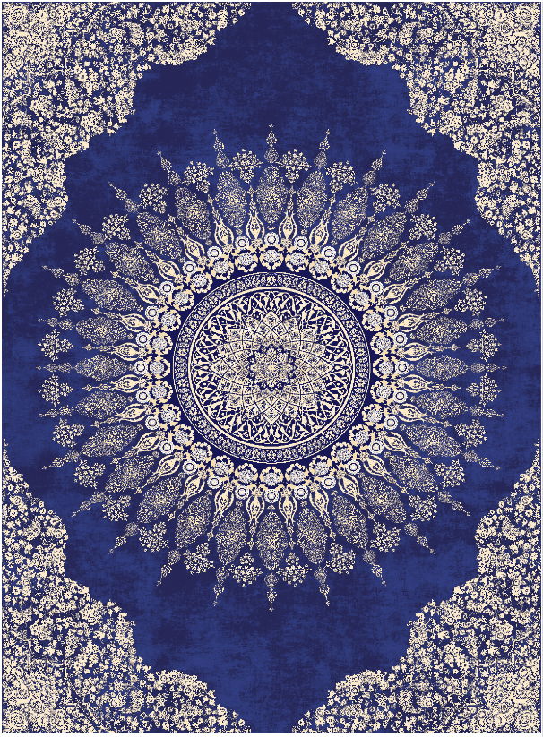 Wilton-teppe - Sandrigo (blå/beige) (Størrelse: 160 x 230 cm)