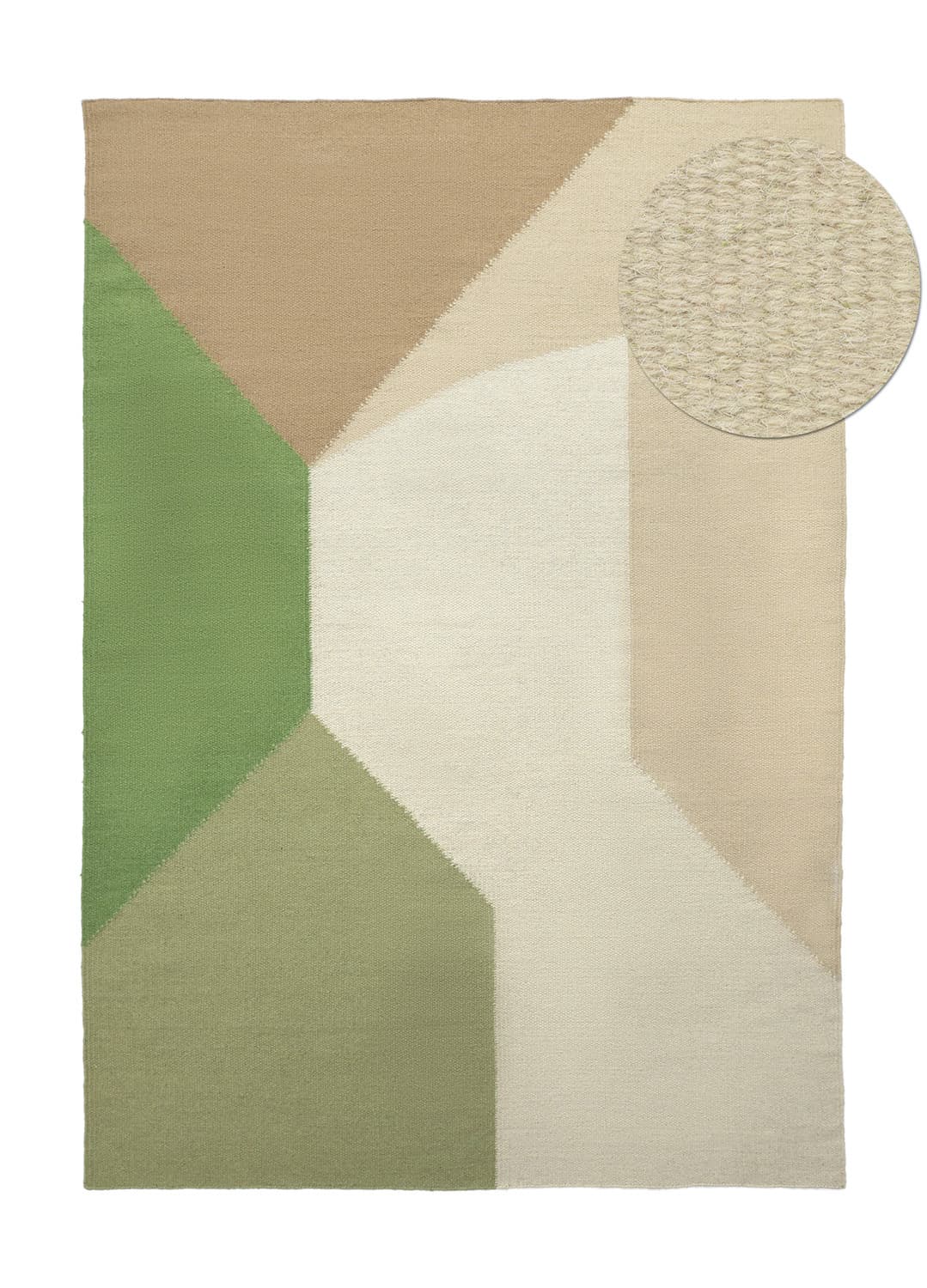 Ullteppe - Aveiro (grønn/multi) (Størrelse: 200 x 290 cm)