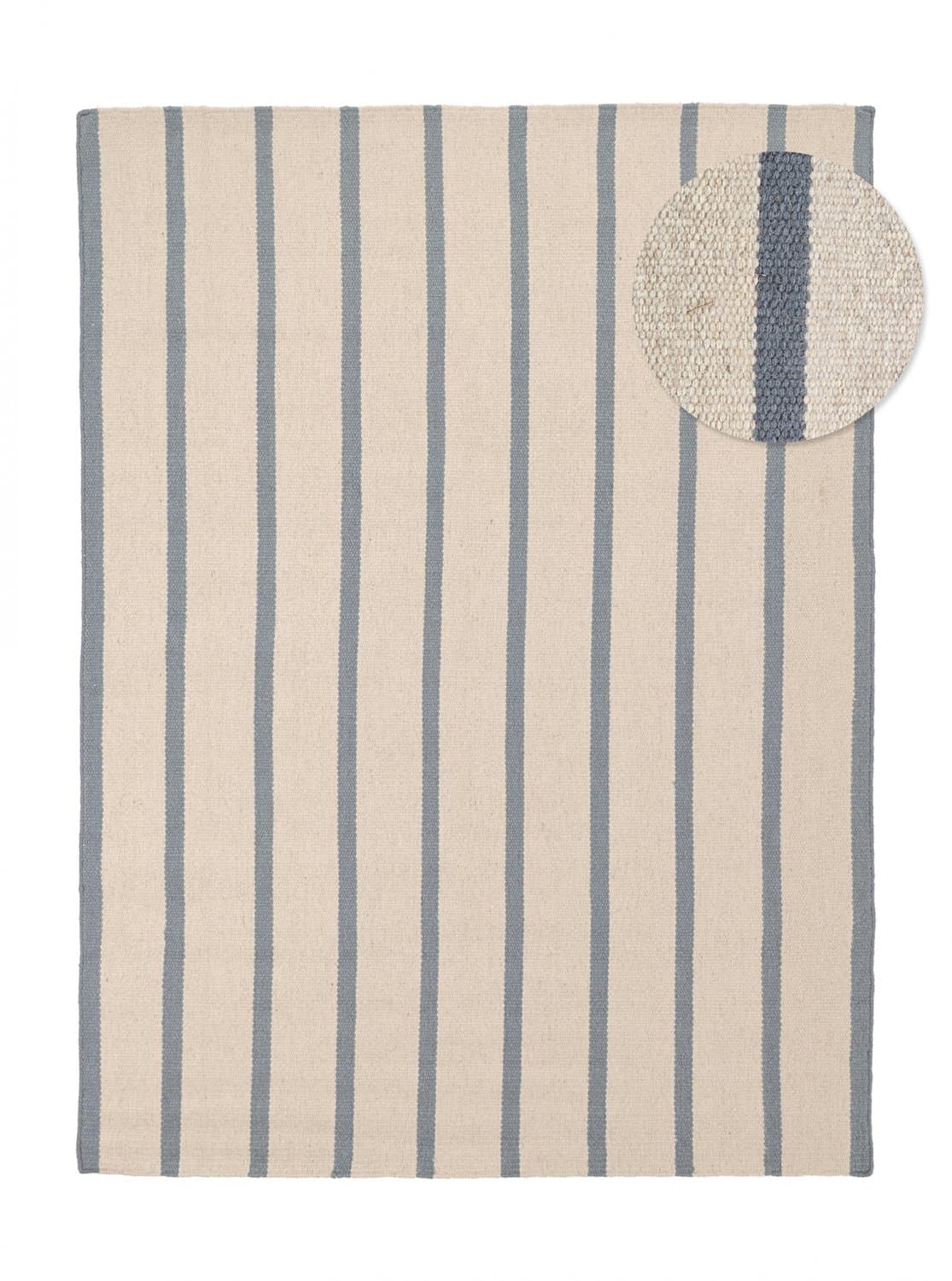 Ullteppe - Luton (faded denim/hvit) (Størrelse: 240 x 340 cm)