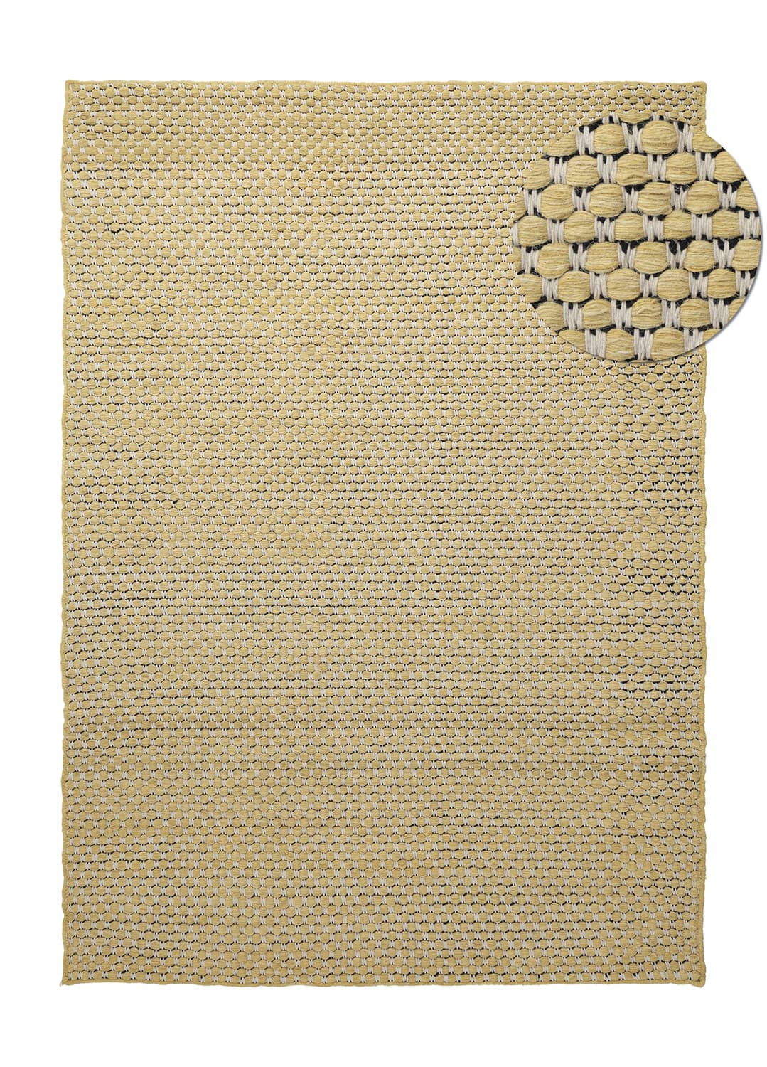 Ullteppe - Ovelia (gul/hvit) (Størrelse: 240 x 340 cm)