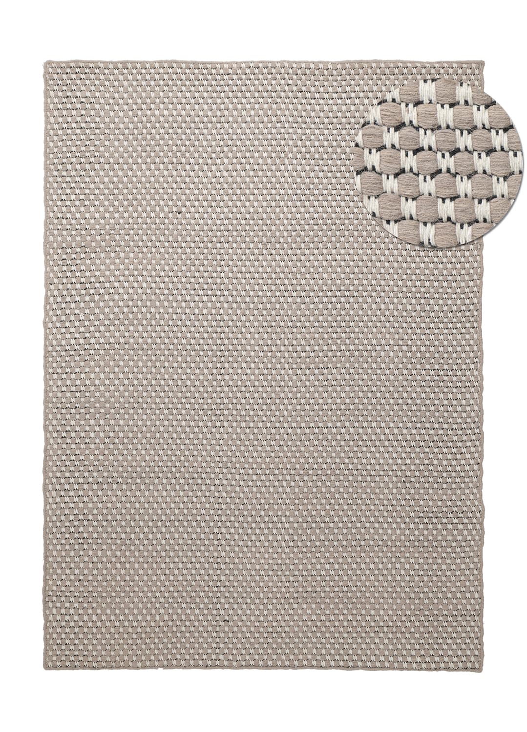 Ullteppe - Ovelia (taupe/hvit) (Størrelse: 240 x 340 cm)