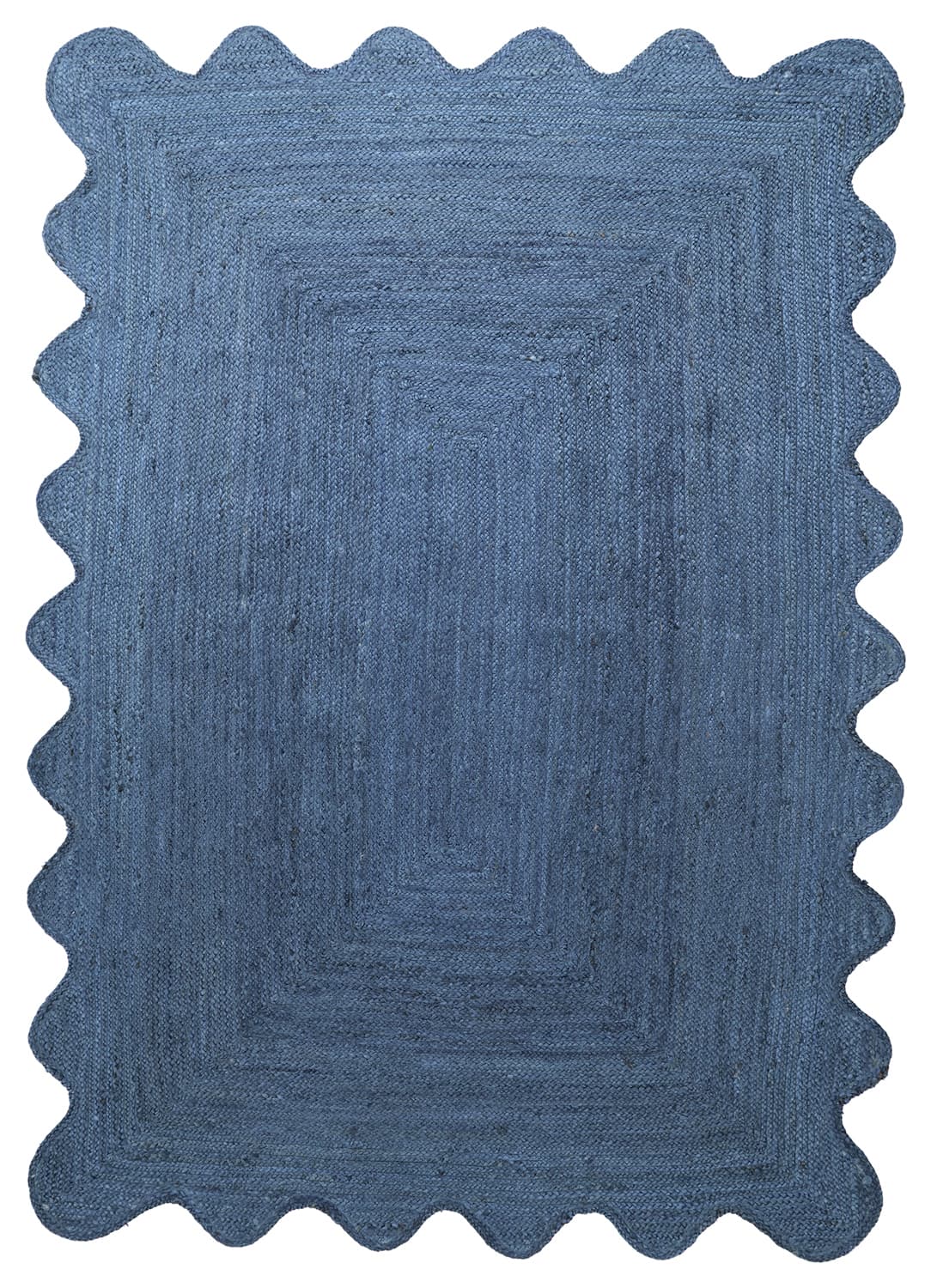 Bølget juteteppe - San Francisco (blå) (Størrelse: 240 x 340 cm)
