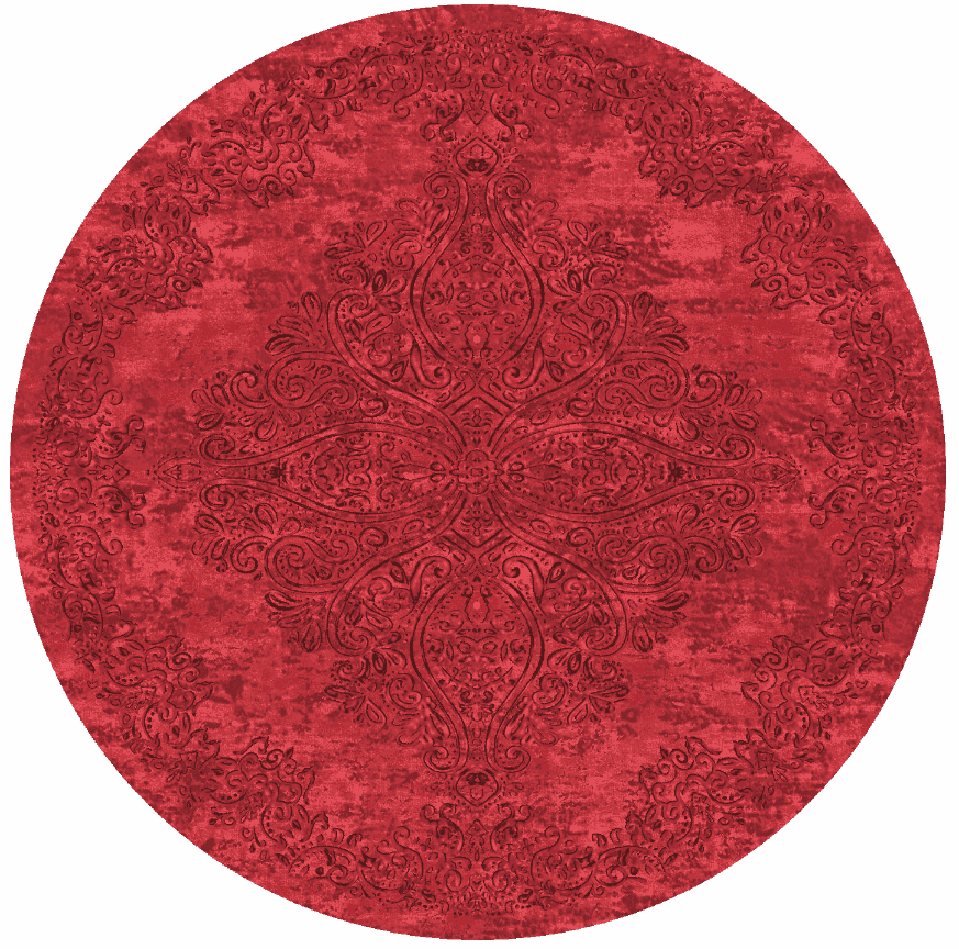 Rundt teppe - Valenza (rød) (Størrelse: Ø 200 cm)