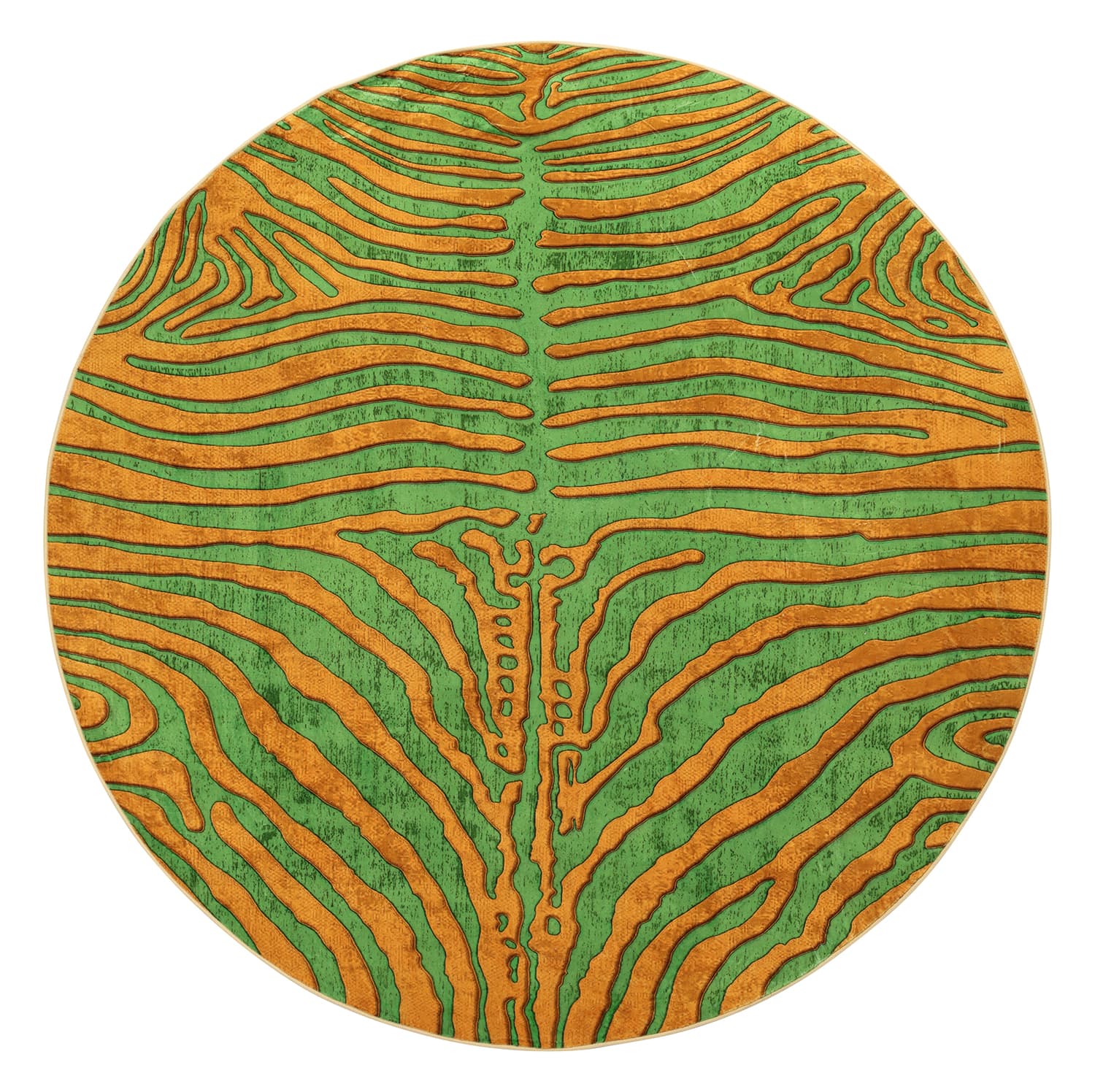 Rundt teppe - Zebra (grønn/oransje) (Størrelse: Ø 200 cm)