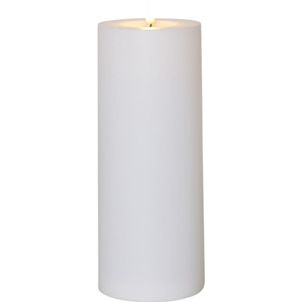 LED-lysflamme rett for utendørs bruk, 10 x 27,5 cm - hvit