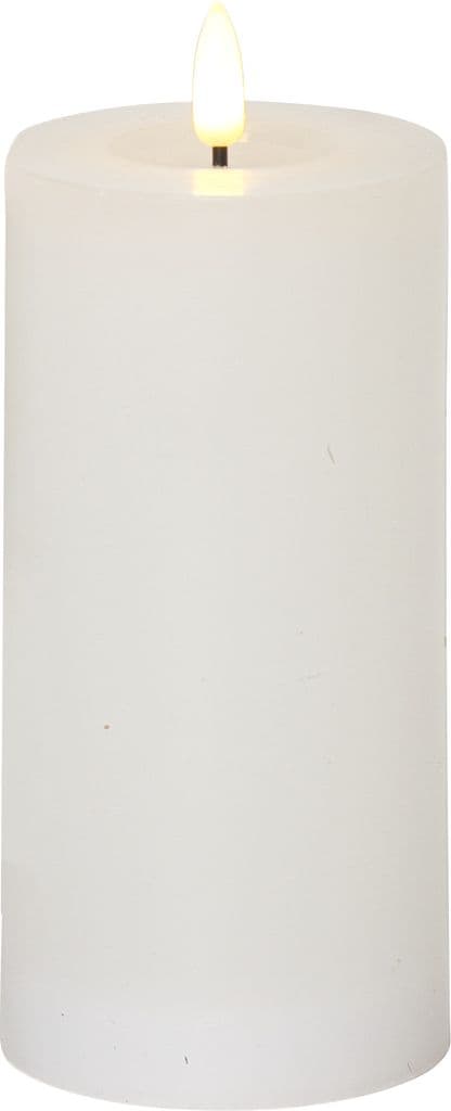 LED-BLOKKLYS FLAMMEFLØT HVIT / 17,5 CM / TIMER