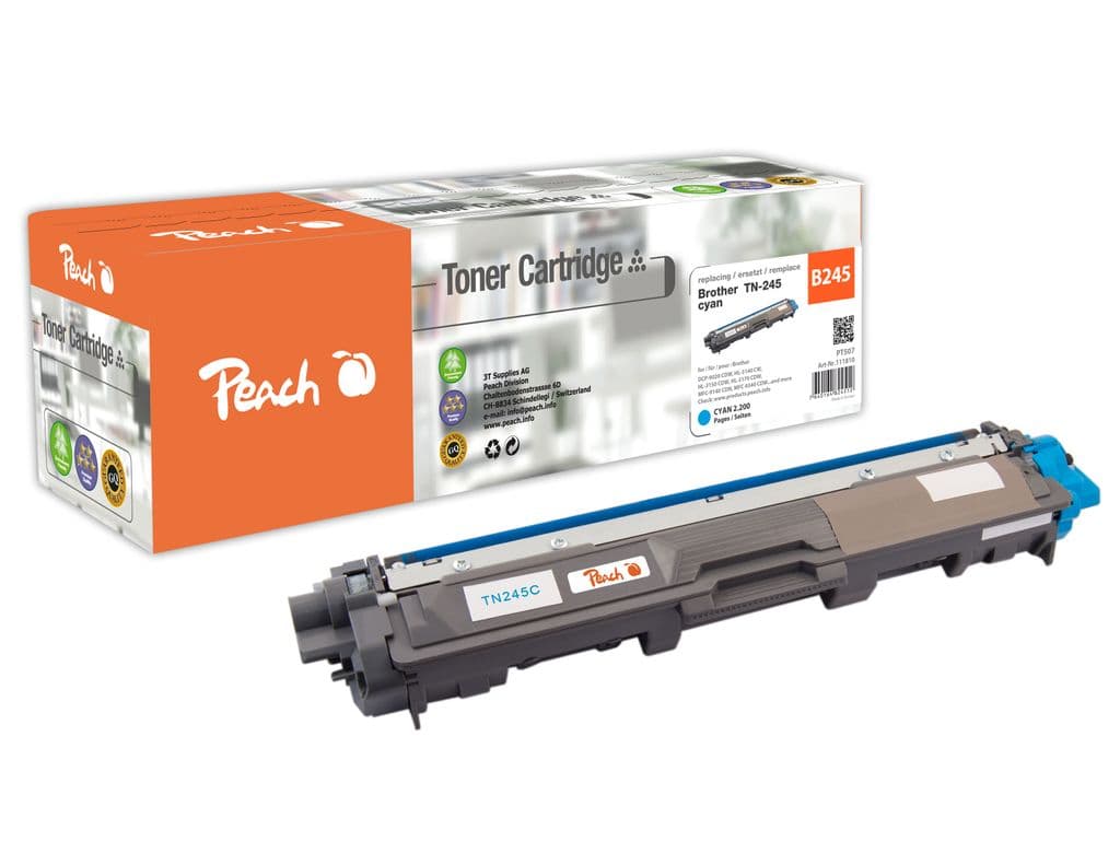 Peach-tonerkassetter som passer Brother TN-245 Lasertoner Cyan