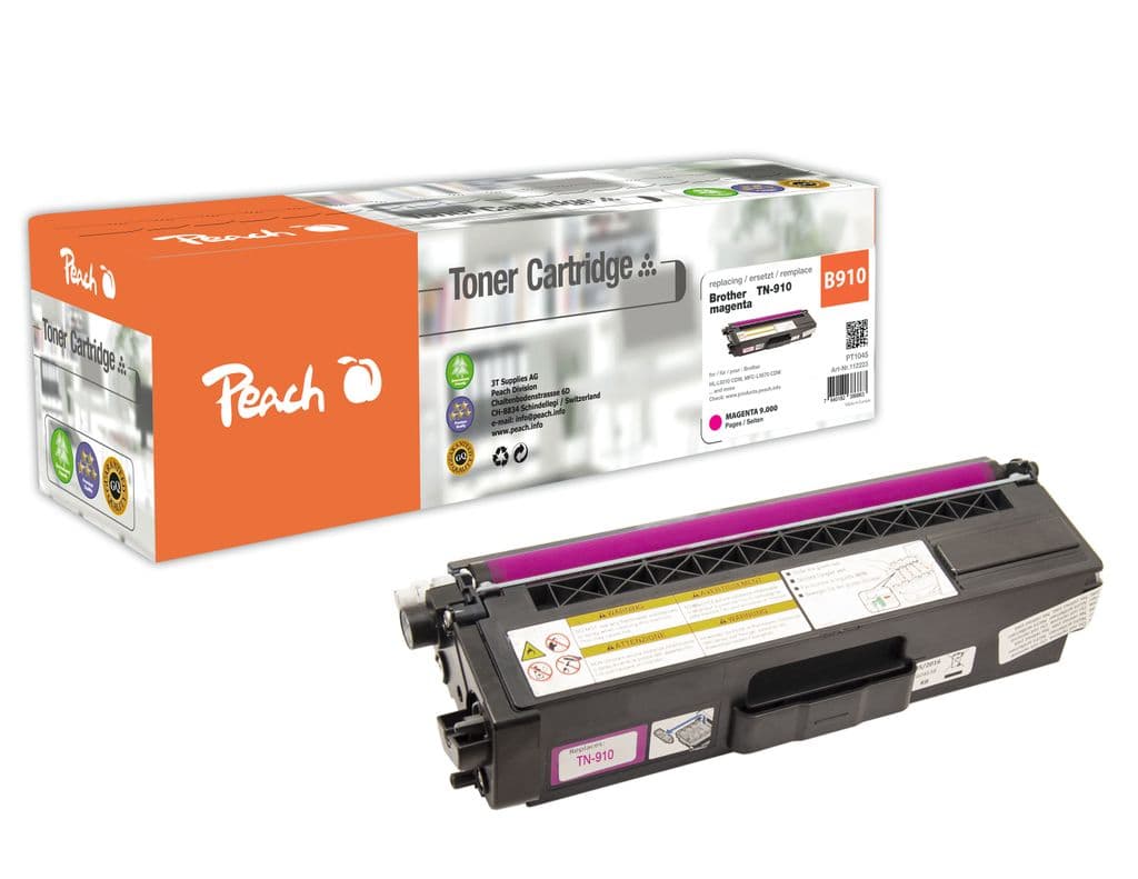 Peach-tonerkassetter som passer Brother TN-910 Lasertoner Magenta