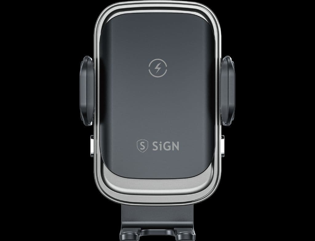 SiGN Bilmobilholder med trådløs lading, 15W - Sort