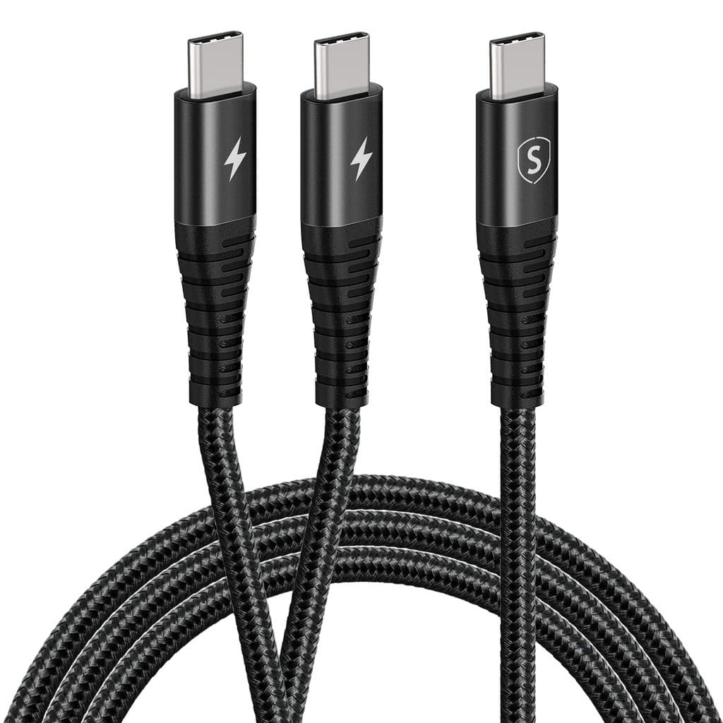 SiGN 2-i-1 USB-C-kabel til 2x USB-C 60W, 1,2m – svart