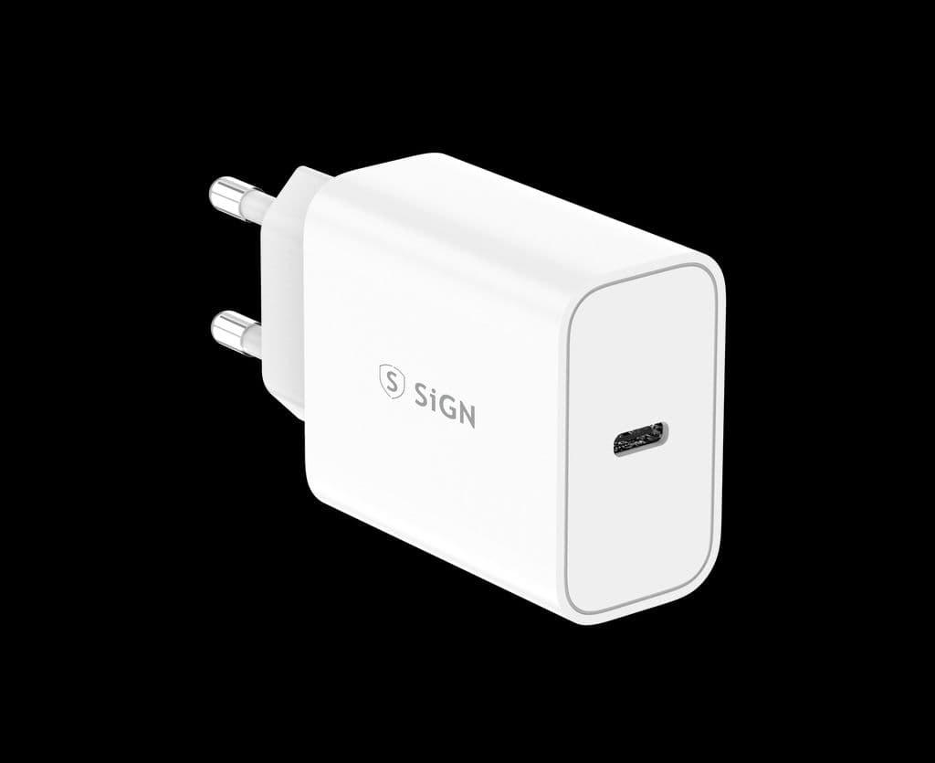 SiGN 45W lader, USB-C PD, hurtiglading, MacBook Air, iPhone etc. - Hvit