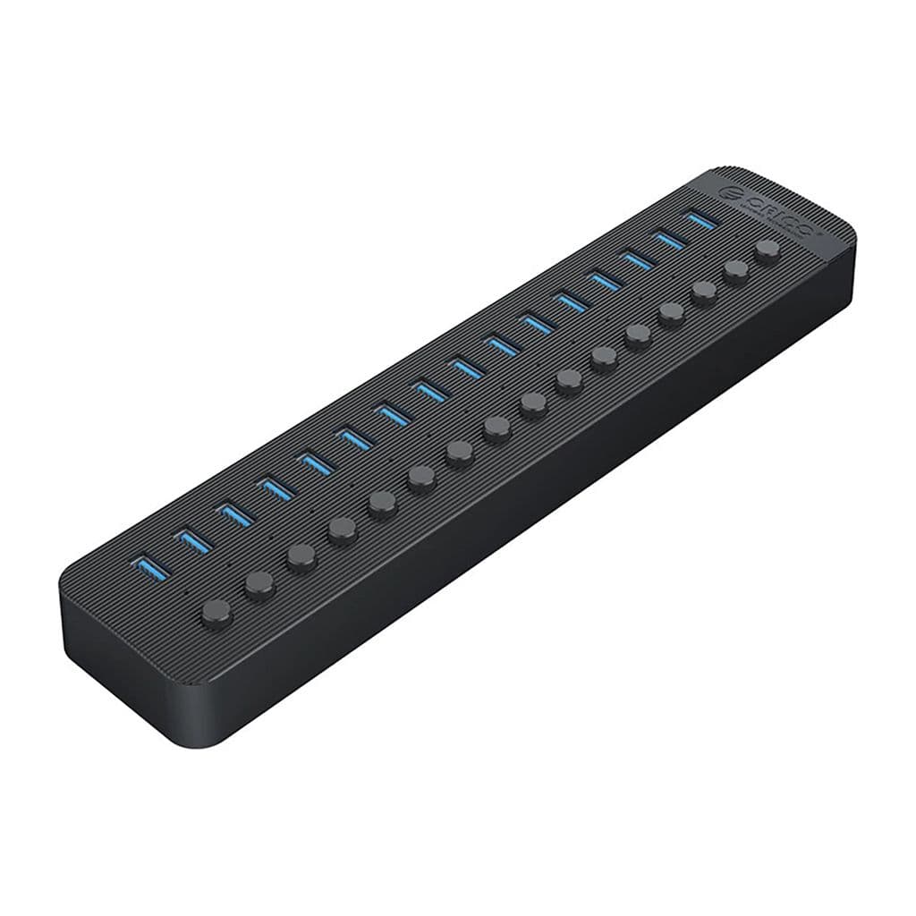 Orico 16x USB-A 3.0 Hub med brytere - Svart