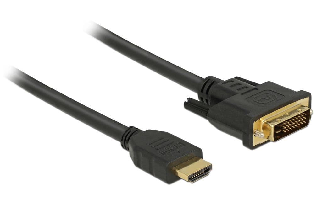 Delock HDMI til DVI 24+1 kabel toveis, 3m