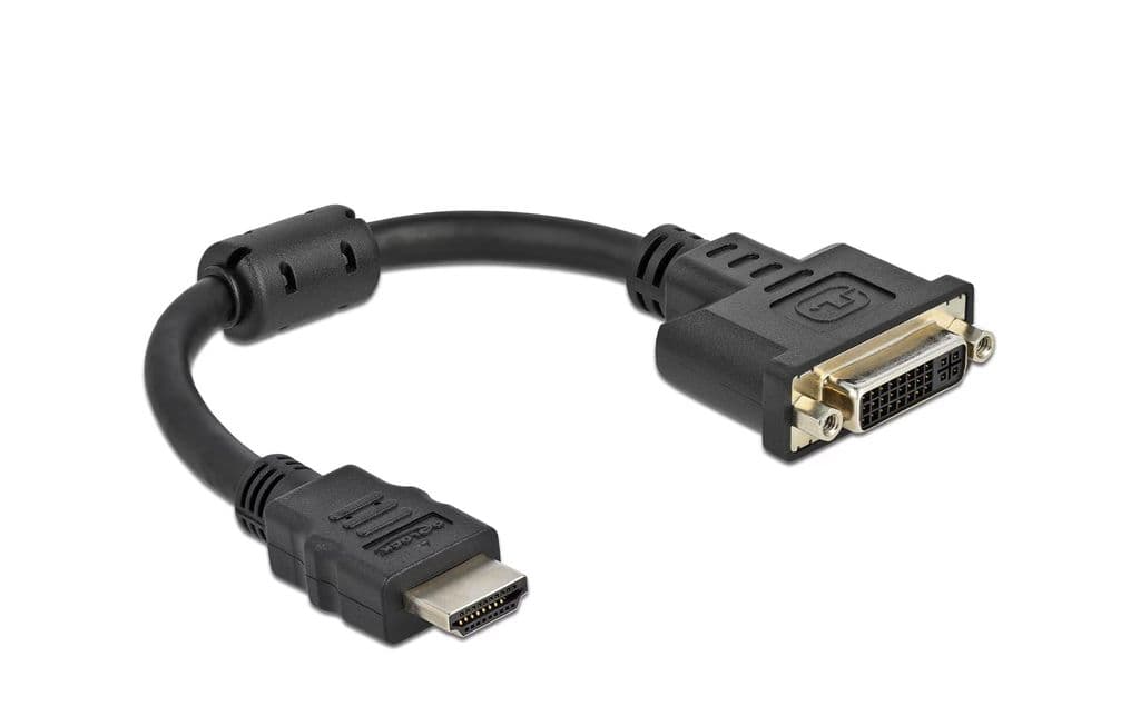 Delock-adapter HDMI-hann til DVI 24+5 hunn 4K @ 30 Hz, 20 cm