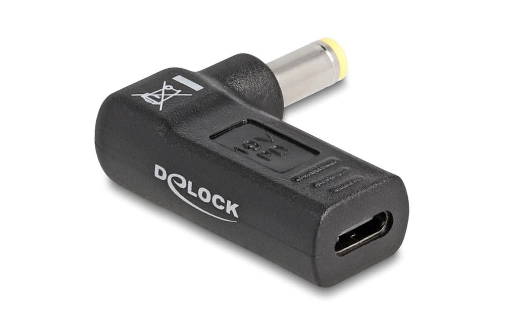 Delock-adapter for ladekabel for bærbar PC, USB-C, hunn til 5,5 x 2,5 mm, hann