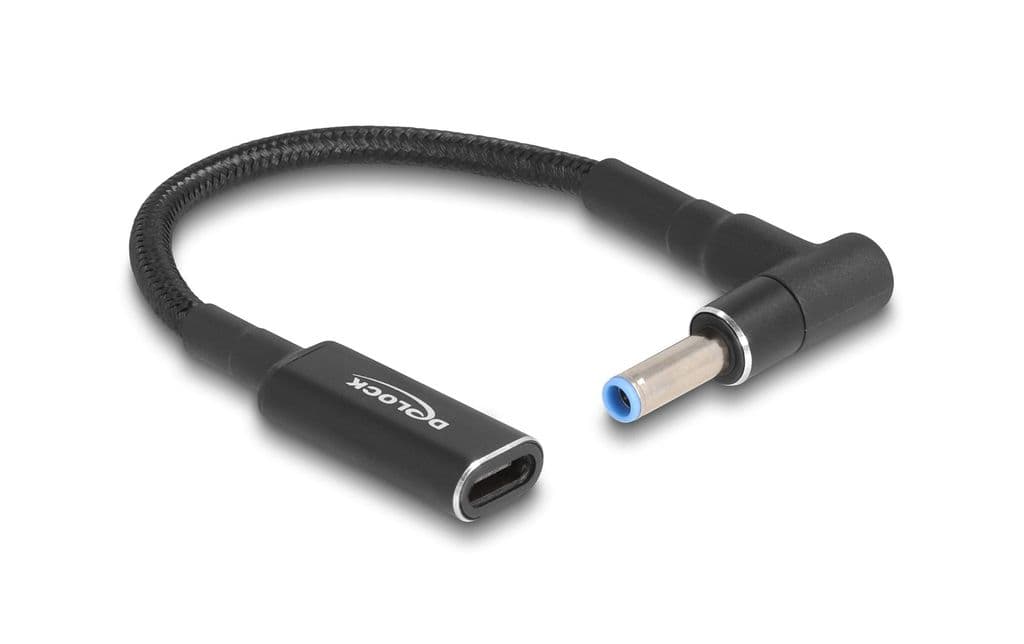Delock Adapterkabel for bærbar PC-lading USB-C hunn til HP 4,5 x 3 mm, 15 cm