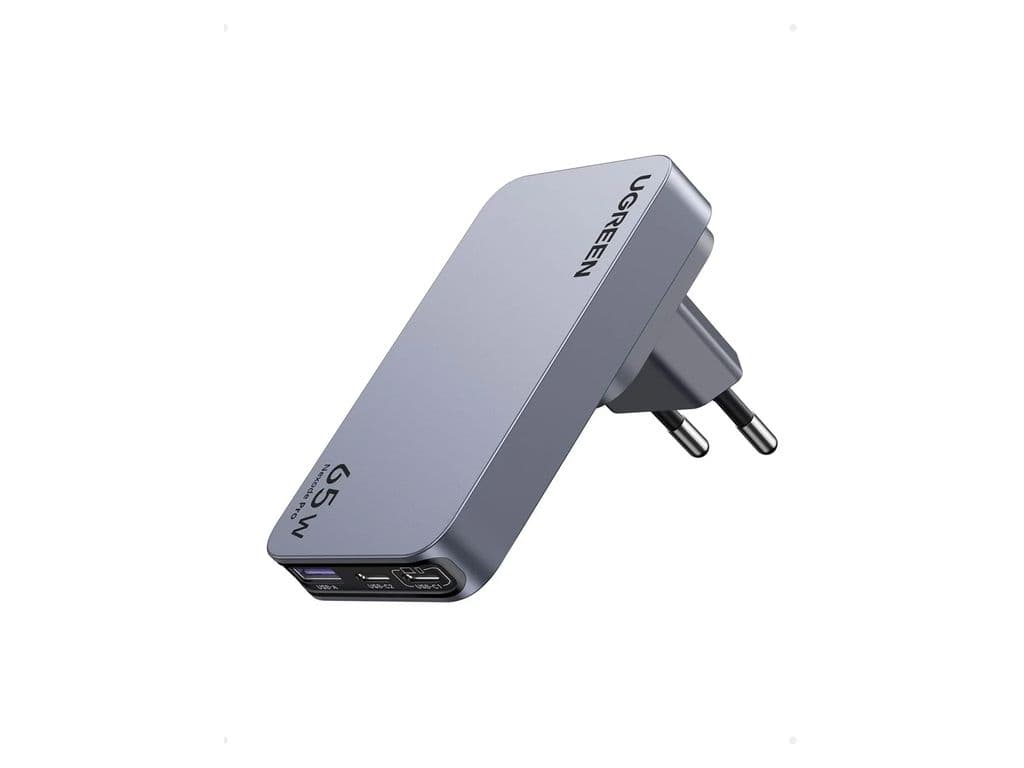 UGREEN x753 Nexode Pro Vegglader 65W, 3A, 1x USB-A / 2x USB-C - Grå