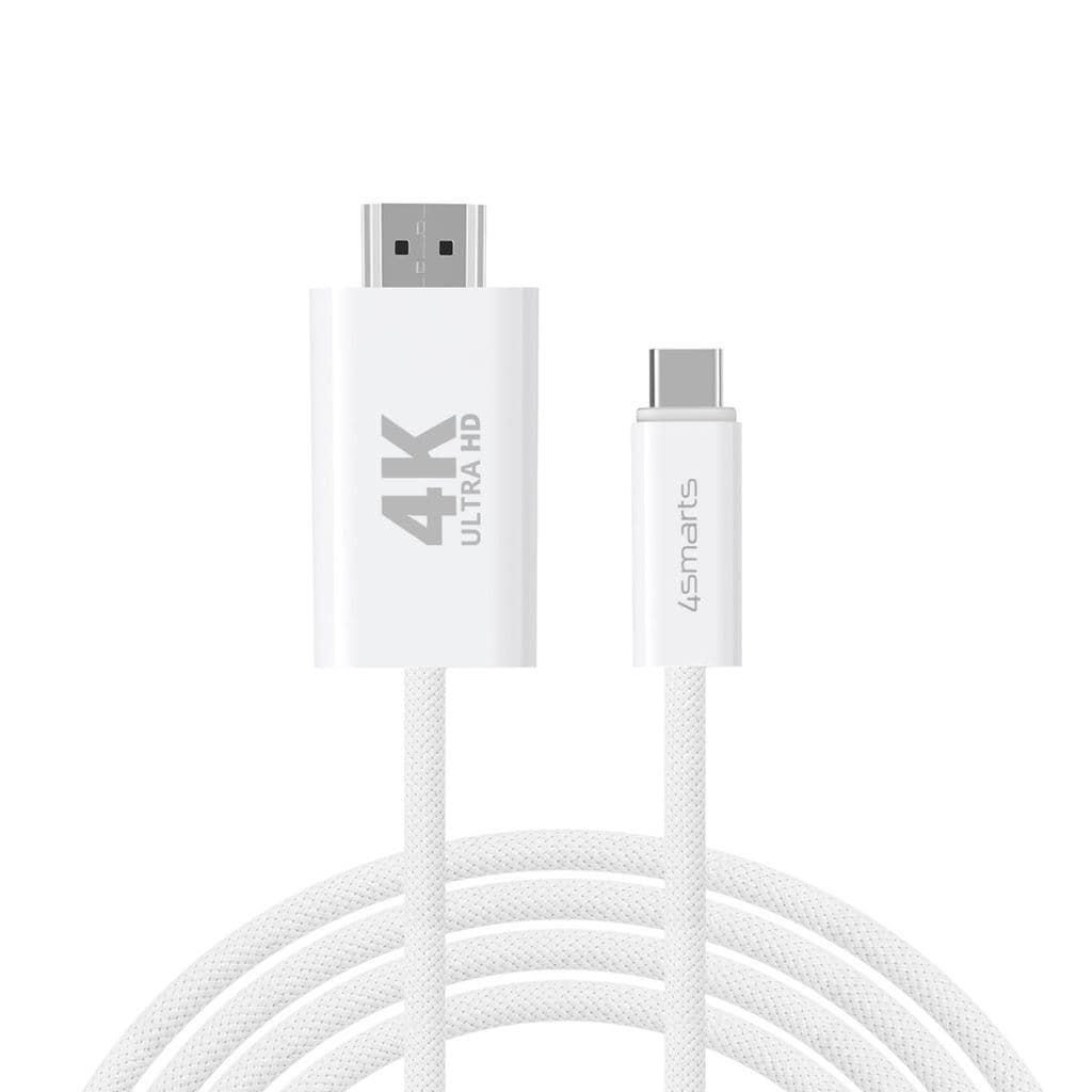 4Smarts USB-C til HDMI-kabel 2 m - Hvit