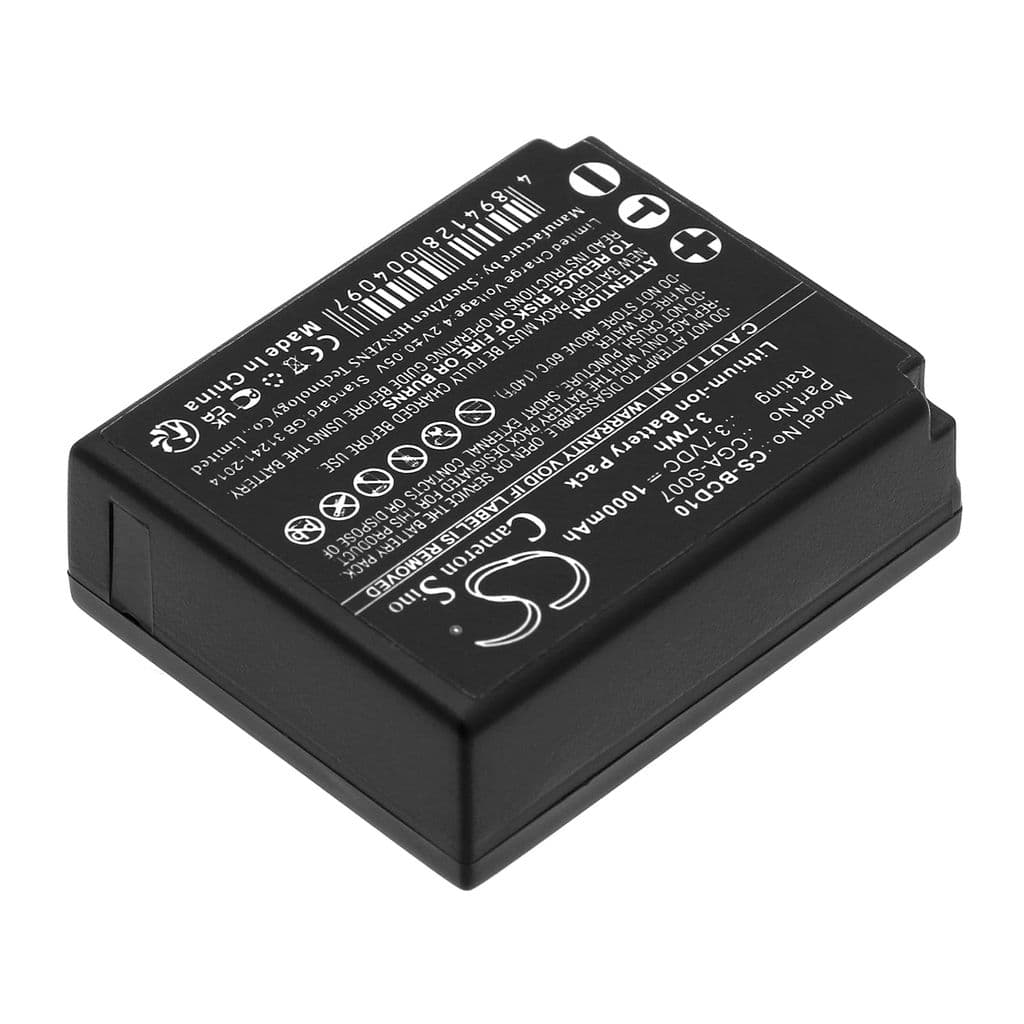 Batteri til Batteri til Panasonic Lumix DMC-TZ1, 3,7V 1000mAh