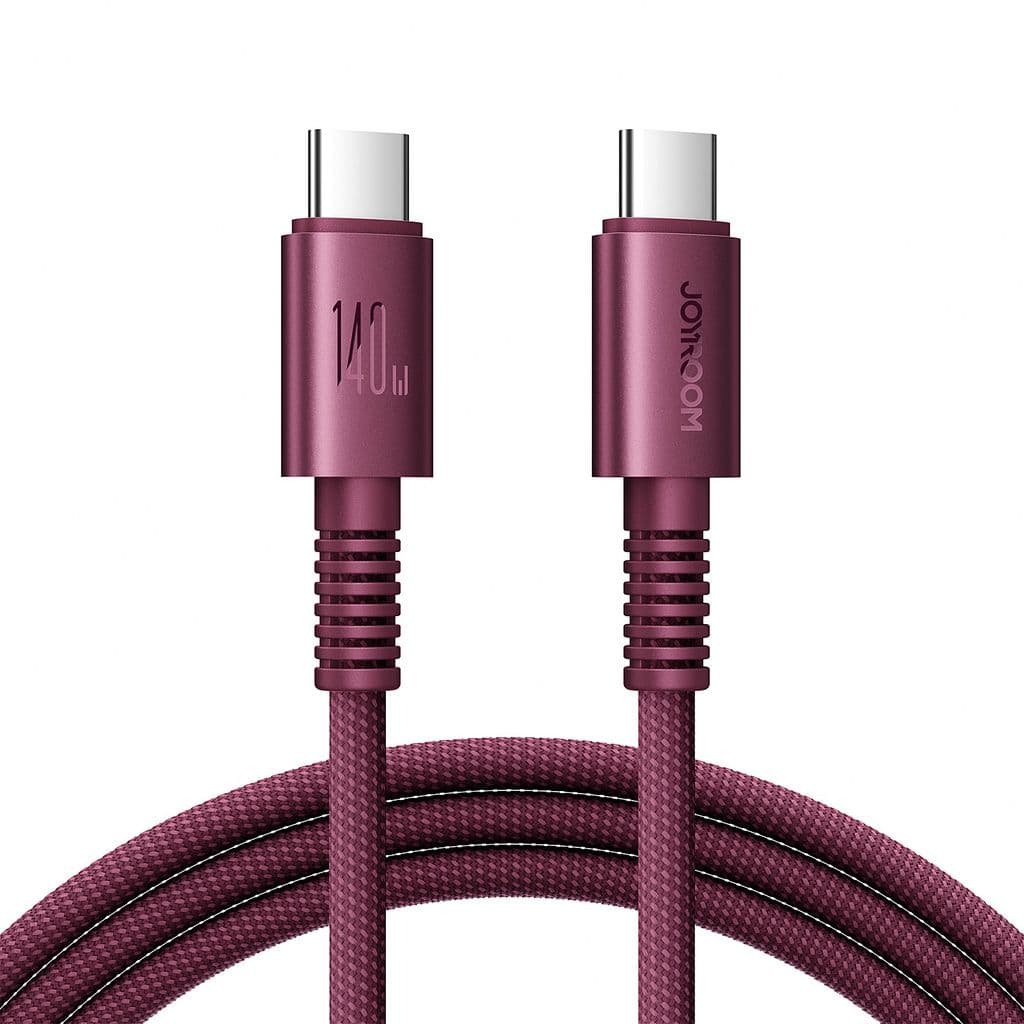 Joyroom AC40 USB-C hurtiglade- og datakabel 140W 480mbps, 2m - Dark Cherry