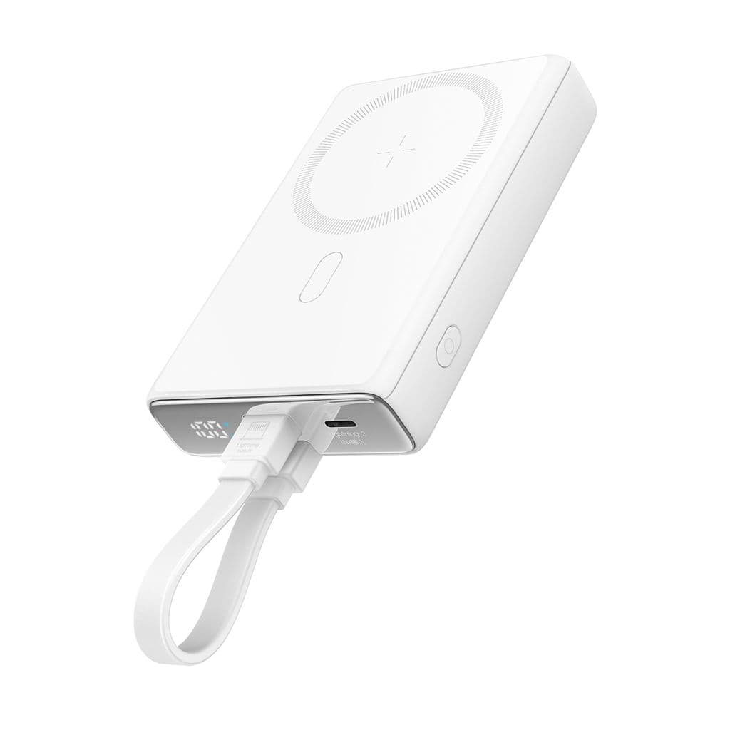 Joyroom JR-PBM01 MagSafe Powerbank 20W 10000mAh med USB-C/Lightning - Hvit