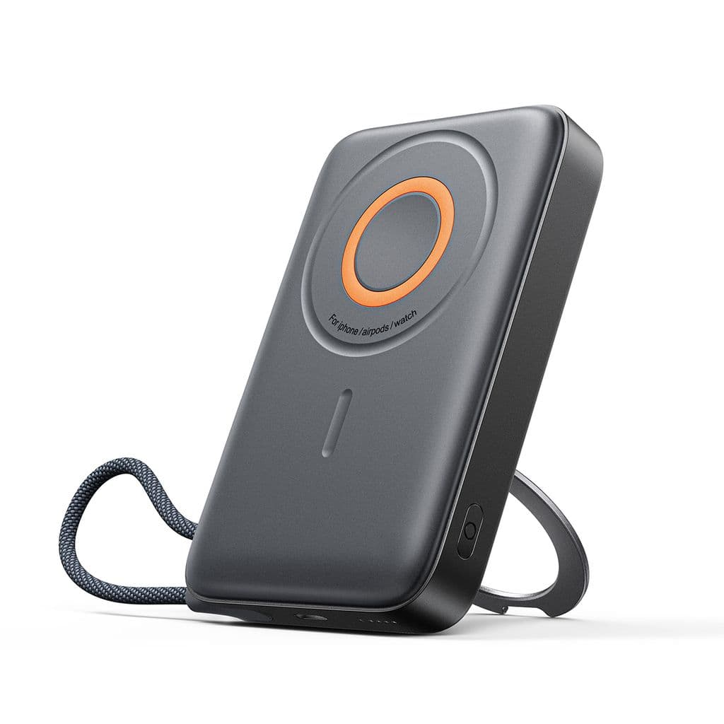 Joyroom 22,5 W MagSafe Powerbank 10000 mAh trådløs lading med ringstativ - svart