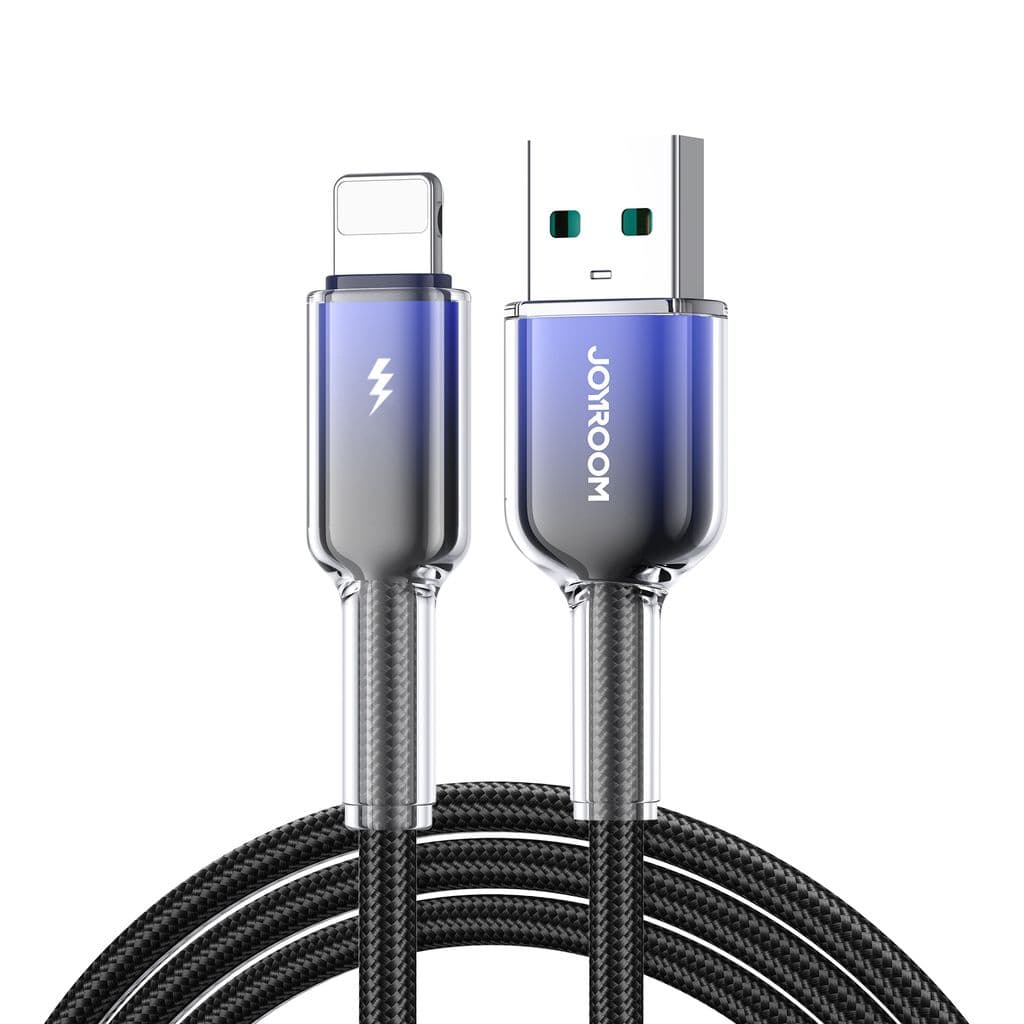 Joyroom USB-A til Lightning-kabel hurtiglading 3A, 1,2 m - svart/lilla