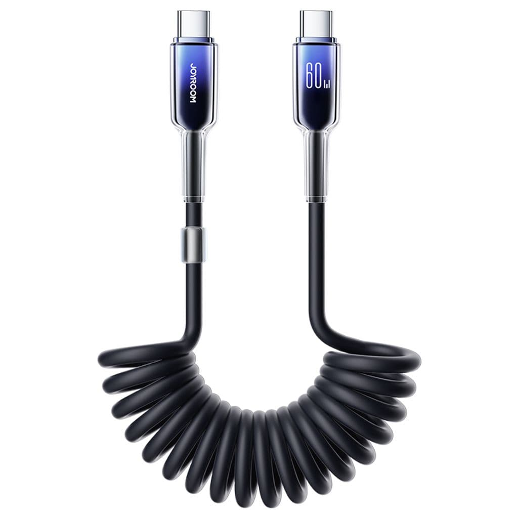 Joyroom USB-C til Lightning uttrekkbar hurtigladingskabel 30W, 1,5m - svart