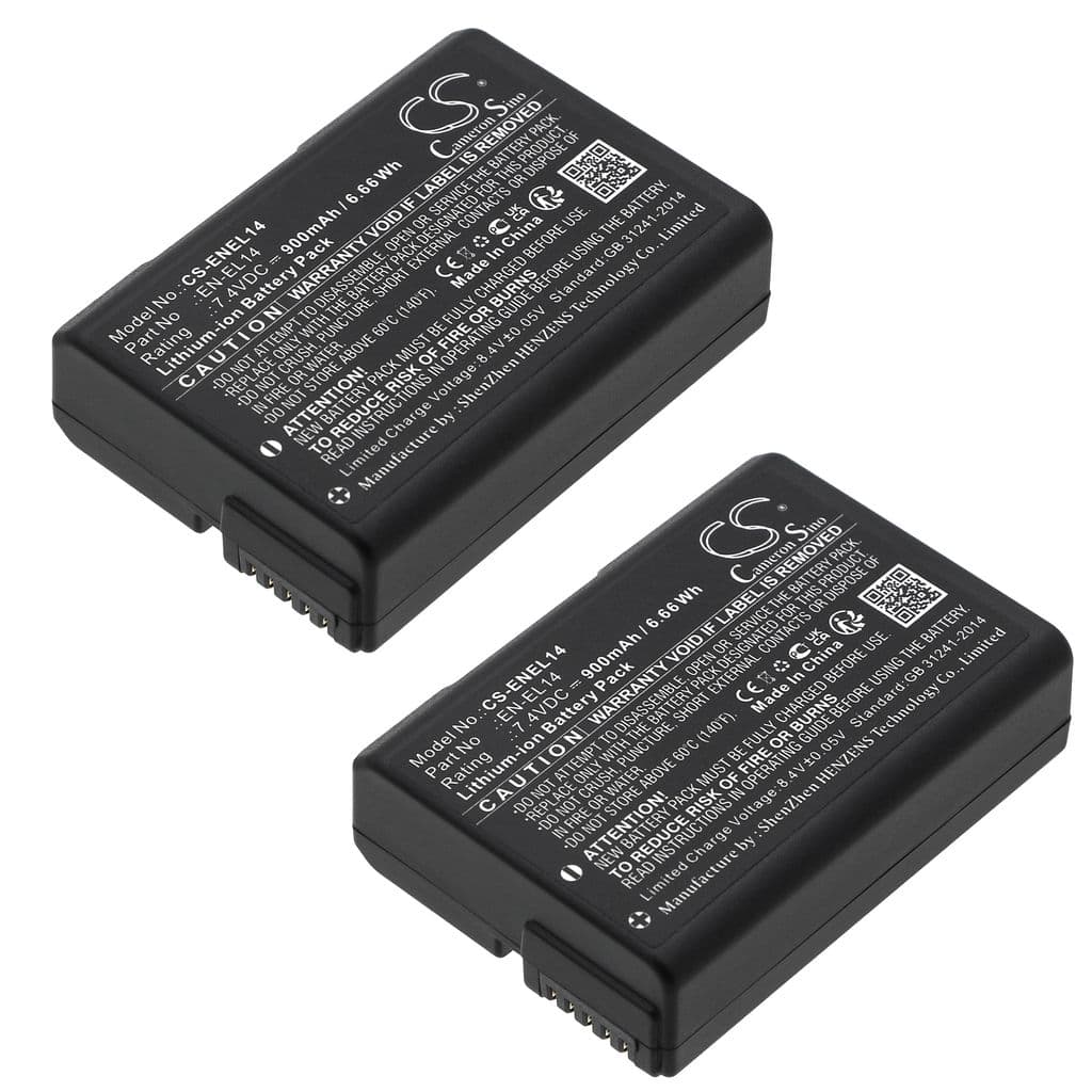 Batteri til Nikon EN-EL14 / EN-EL14a etc. – 2-pak