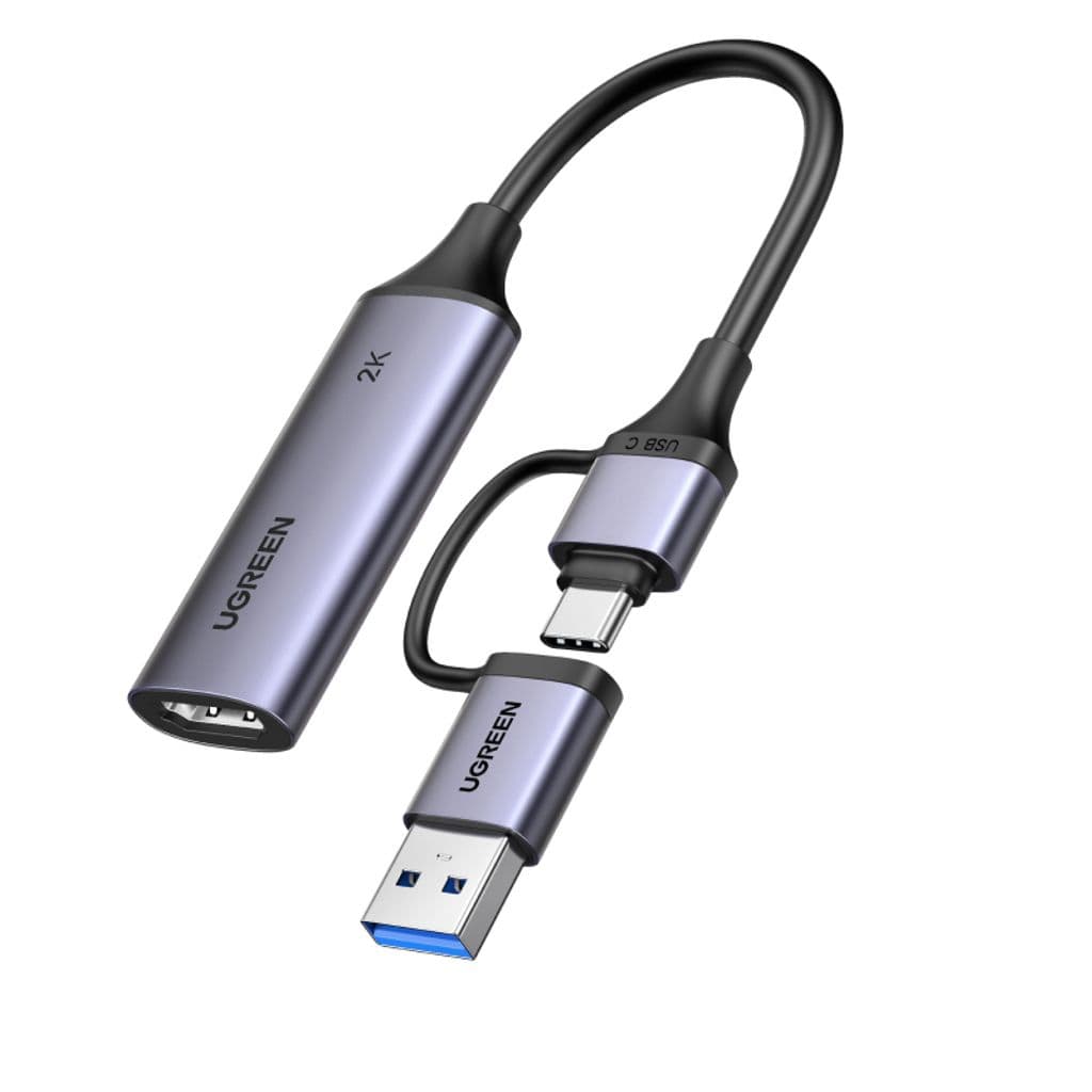 UGREEN HD HDMI til USB-A/USB-C videoopptakskort/adapter - grå