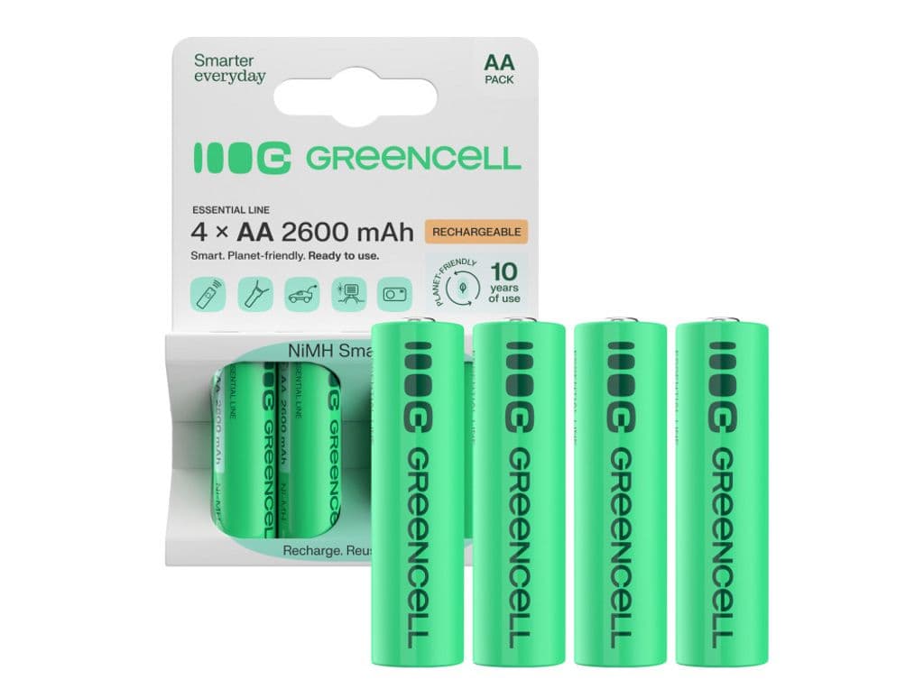 Green-Cell AA R6 2600 mAh oppladbare batterier – 4-pakning