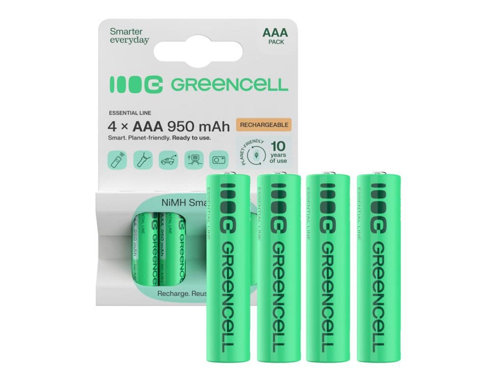 Green Cell Oppladbare AAA-batterier 950mAh, 1.2V, 4-pakk