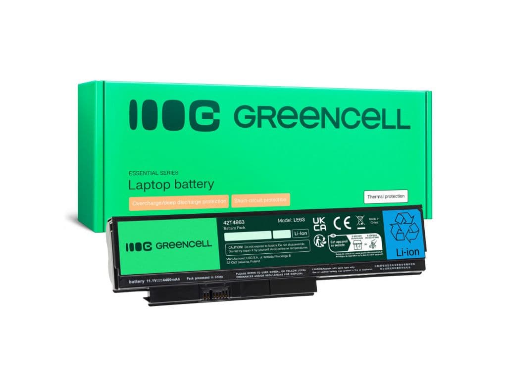 Green Cell-batteri til Lenovo ThinkPad X220, X230 osv. 4400 mAh, 11,1 V