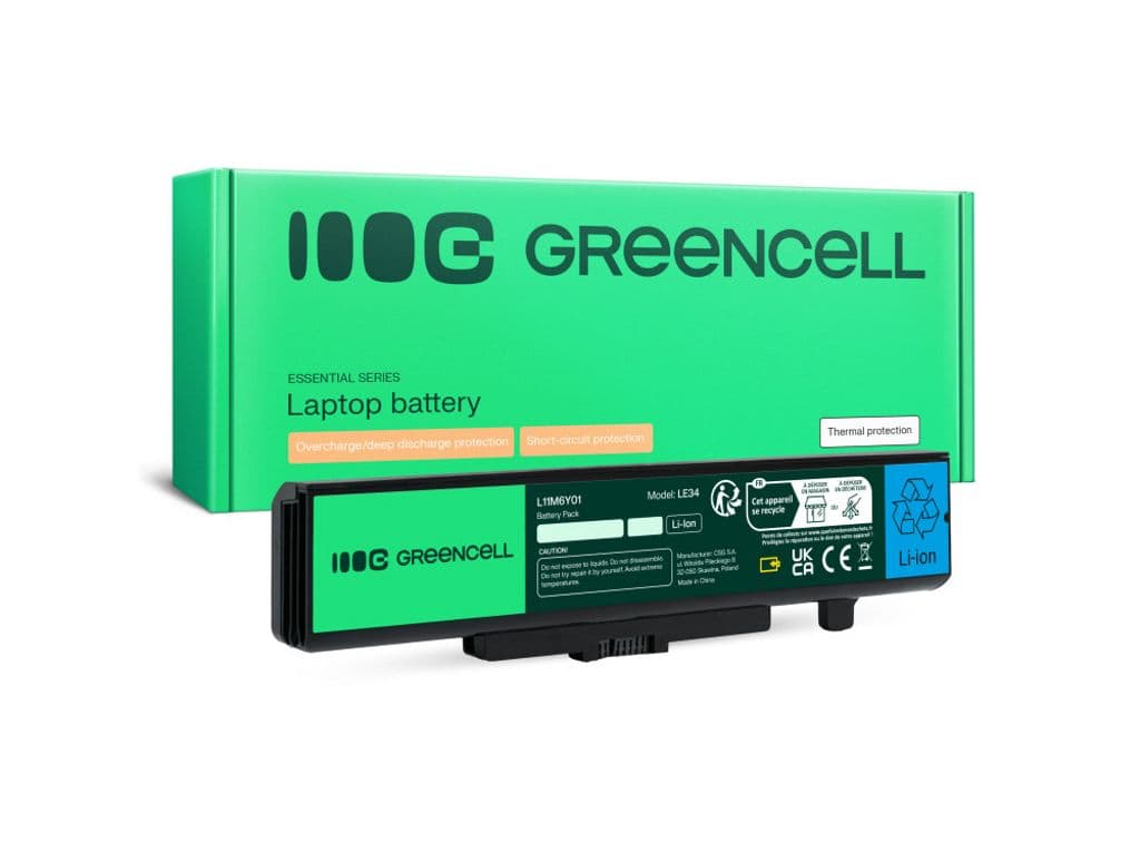 Green Cell-batteri til Lenovo Y480/V480/Y580, 4400 mAh, 11,1 V