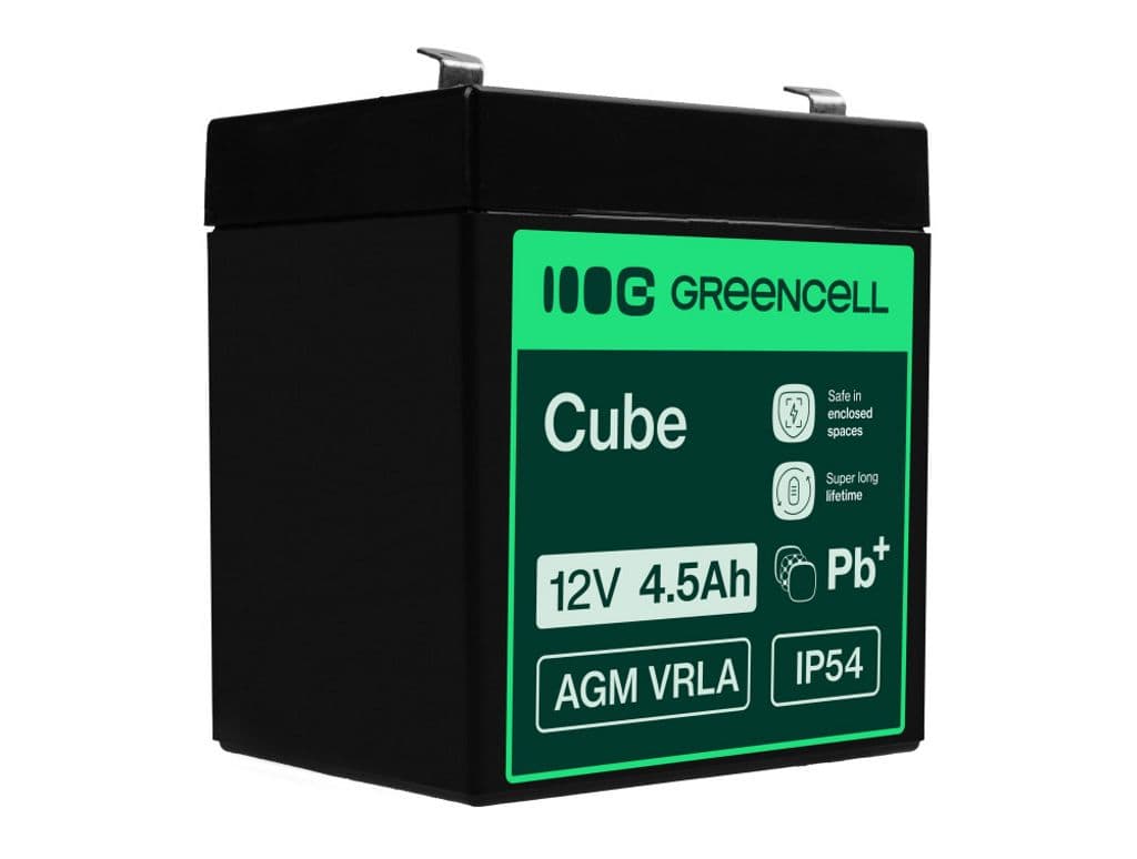 Green Cell AGM VRLA 12V 4.5Ah vedlikeholdsfri batteri til UPS