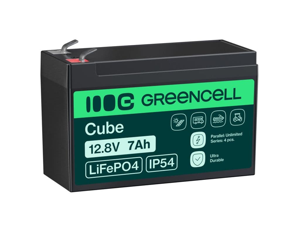 Green Cell CUBE 7Ah 12.8V LiFePO4-batteri til UPS og overvåkning