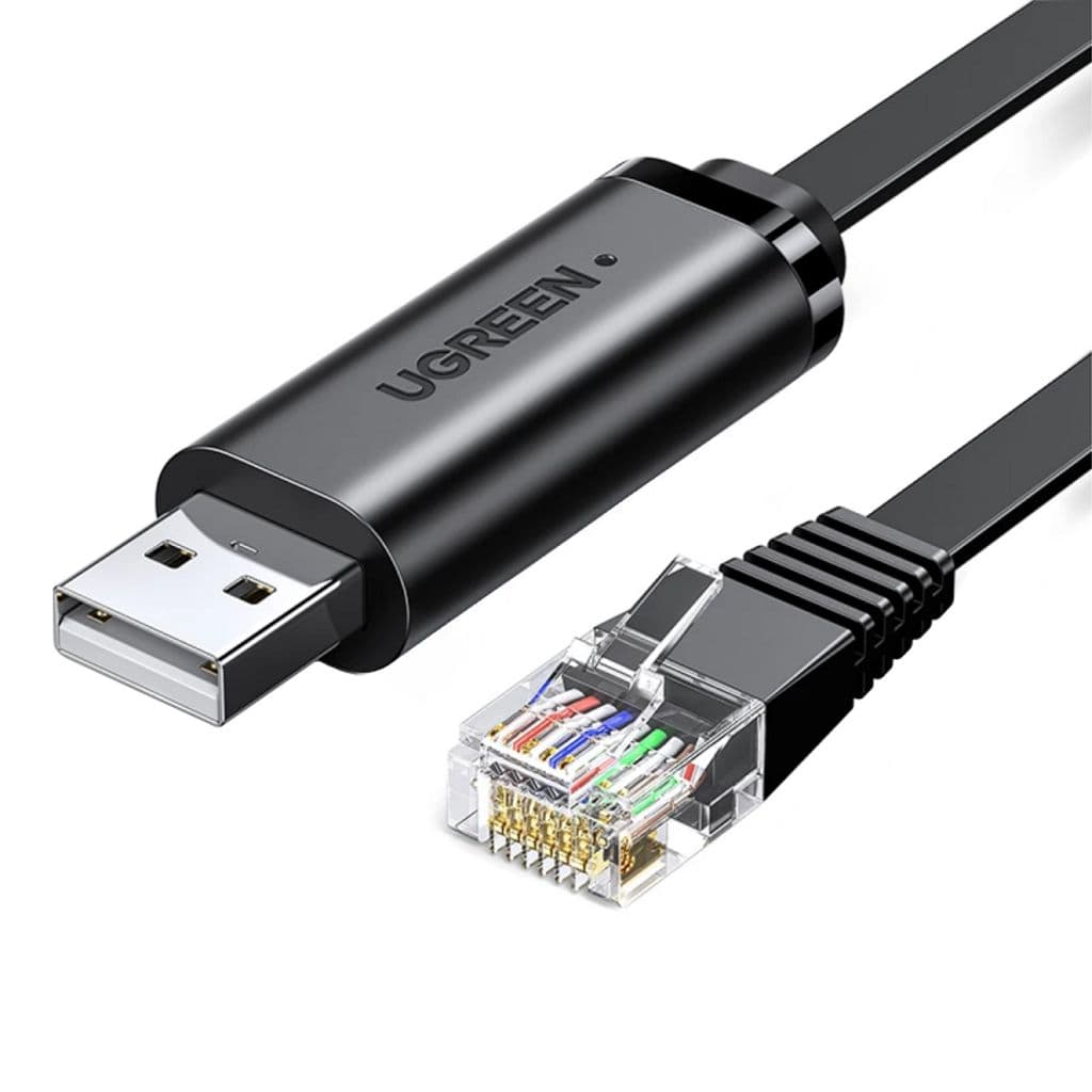 Ugreen CM204 USB-konsollkabel, RJ45, 3 m - svart