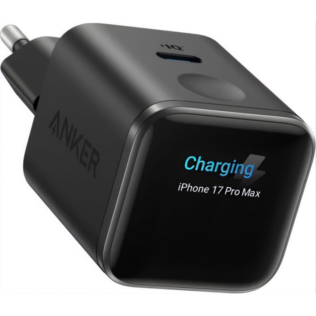 Anker Nano vegglader med skjerm 45W, 3A, 1x USB-C – Svart