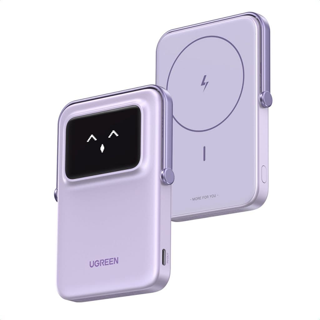 UGREEN PB571 Uno Magnetisk Powerbank 5000 mAh – 20W + Trådløs Lading – Lilla