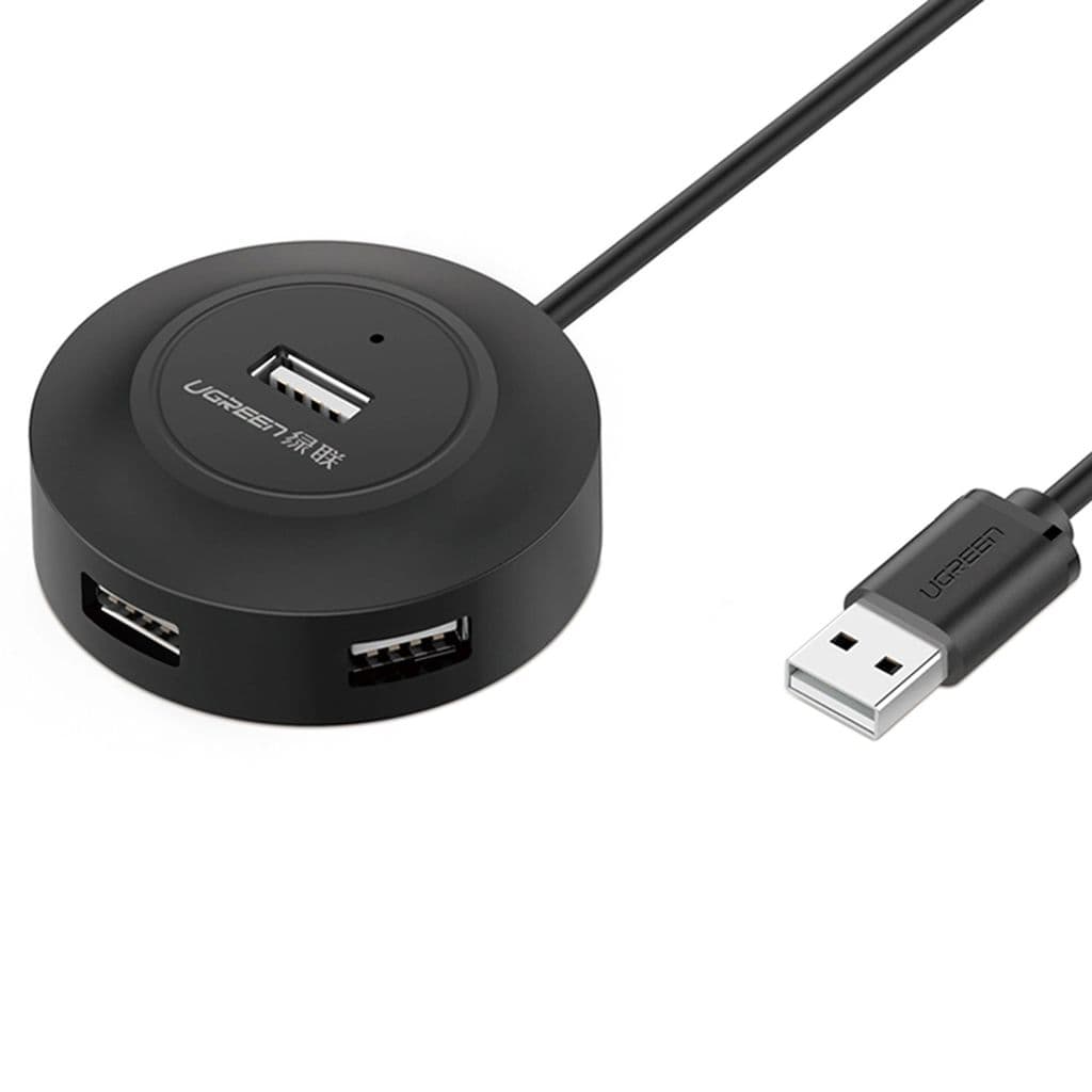 UGREEN USB 2.0 Hub 4x USB-A, 1m - Svart
