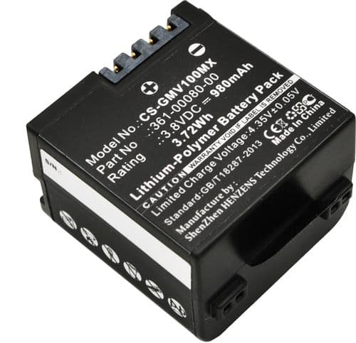 Batteri til Garmin Virb X etc