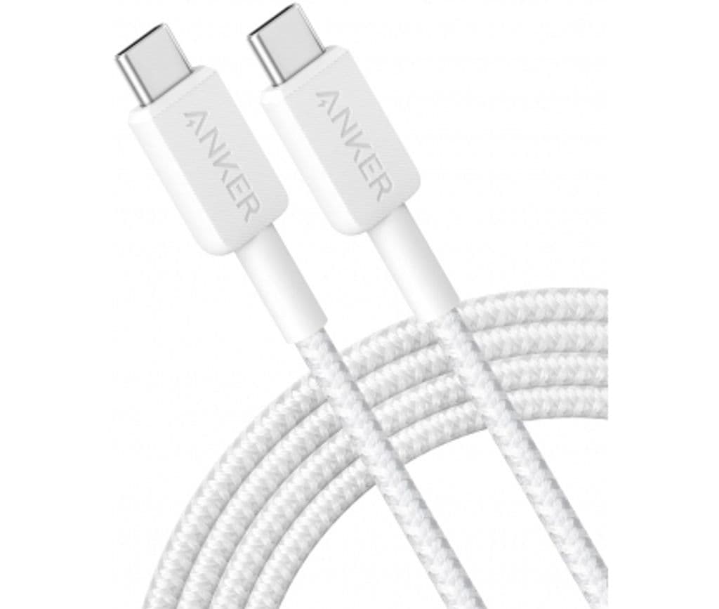 Anker 322 USB-C til USB-C ladekabel 60W, 1,8m - Hvit