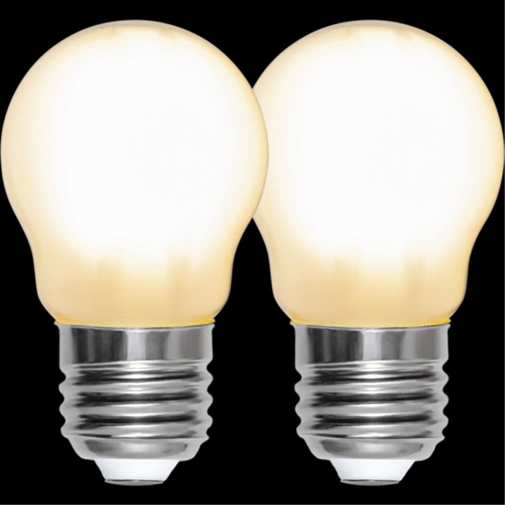 LED-pære E27 G45 frostet 2-pakning